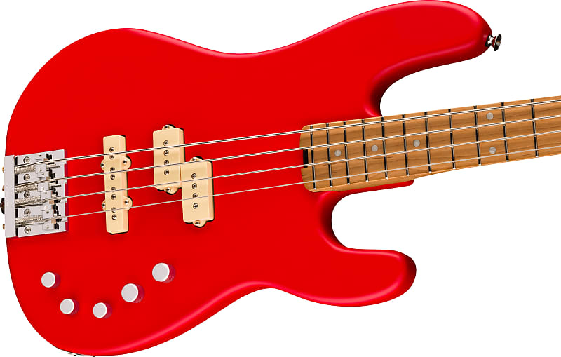 Charvel Pro-Mod San Dimas® Bass PJ IV MAH, Caramelized Maple Fingerboard, Satin Ferrari Red