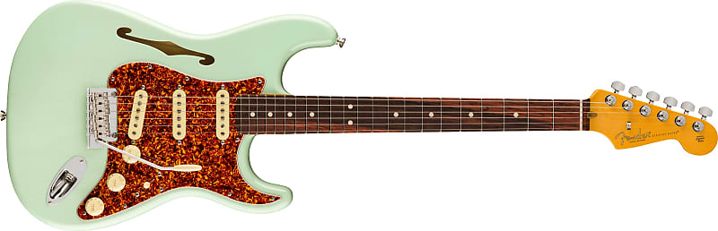 Fender American Professional II Stratocaster® Thinline, Rosewood Fingerboard, Transparent Surf Green