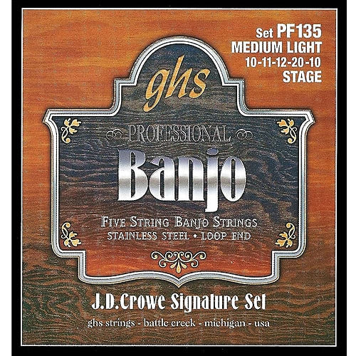 GHS PF135 Medium Light Banjo Strings .010, .020