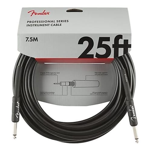 Fender 0990820016 Pro Series Instrument Cable Straight/Straight  25' Black