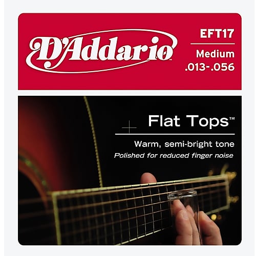 D'Addario EFT17 Flat Top Phor Bronze Medium Acoustic Guitar Strings, .013 - .056