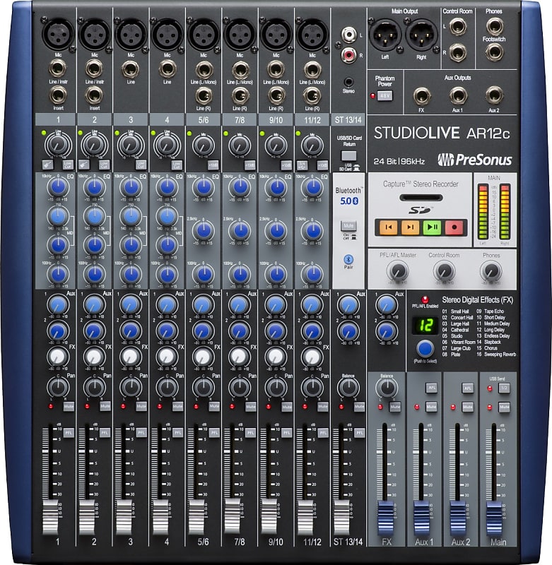 PreSonus® StudioLive® AR12c Analog Mixer, Blue