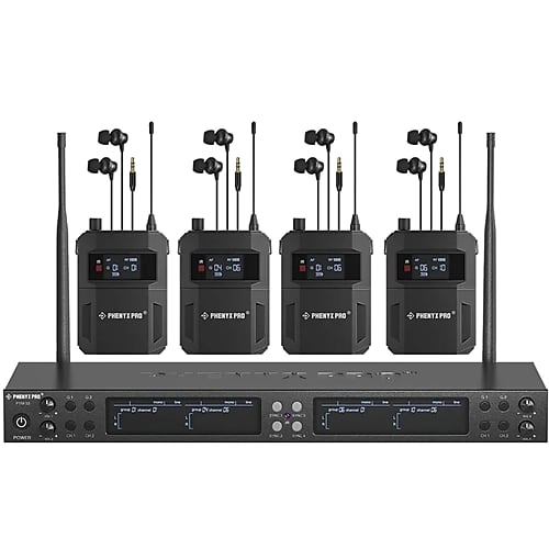 Phenyx Pro PTM-33 UHF Mono Wireless in Ear Monitor System with Rackmount Kit
