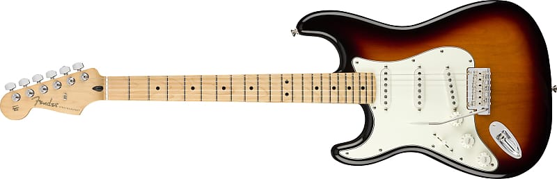 Player Stratocaster Left-Handed, Maple Fingerboard, 3-Color Sunburst