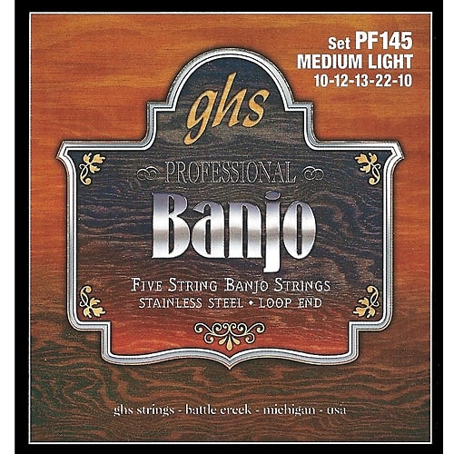 GHS PF145 Medium Light Banjo Strings .010, .022
