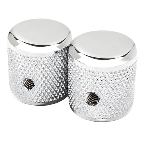 Fender Pure Vintage '58 Telecaster® Knurled Knobs, (2), Chrome/Aluminum