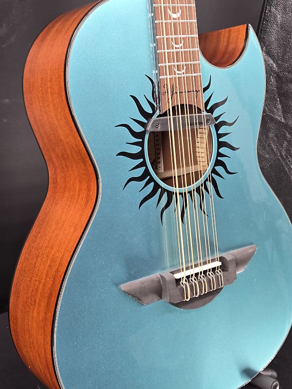 H. Jimenez LBQ1GXE-CN Bajo Quinto Turqoise Sparkle With Hardshell Case