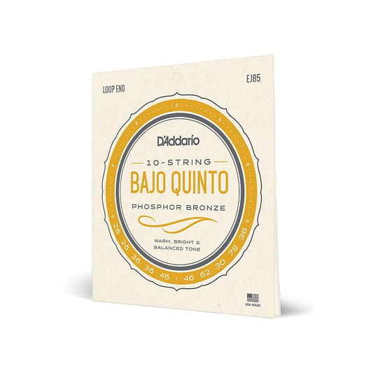 D'Addario EJ85 Bajo Quinto Phosphor Bronze 10 String Loop End