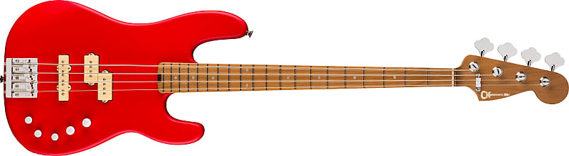 Charvel Pro-Mod San Dimas® Bass PJ IV MAH, Caramelized Maple Fingerboard, Satin Ferrari Red