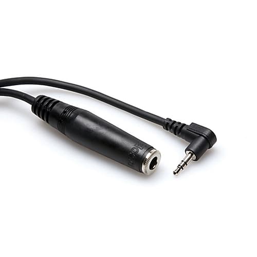 Hosa MHE-100.5 6" 1/4" Female x 1/8"Male Right Angle Adapter Cable