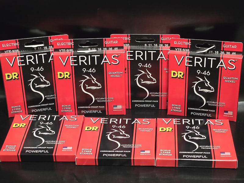 DR VTE-9 Veritas Electric Guitar Strings, .009 - .046  Bundle 7 sets