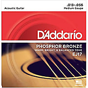 D'Addario EJ17 Medium Gauge Acoustic Guitar Strings, .013 - .056