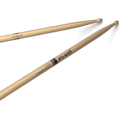 Promark TX5ALW 5A Forward Long Hickory Wood  Tip Drum Sticks, Pair