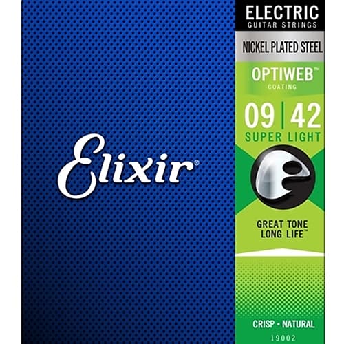 Elixir 19002 Optiweb Super Light Electric Guitar Strings .009- .042