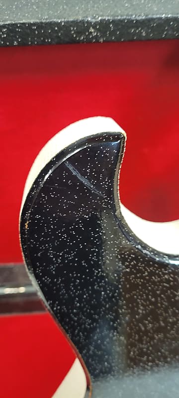 Silvertone Model 1448 Electric Guitar - Black Sparkle with Tube Amp Case with Built-in Speaker