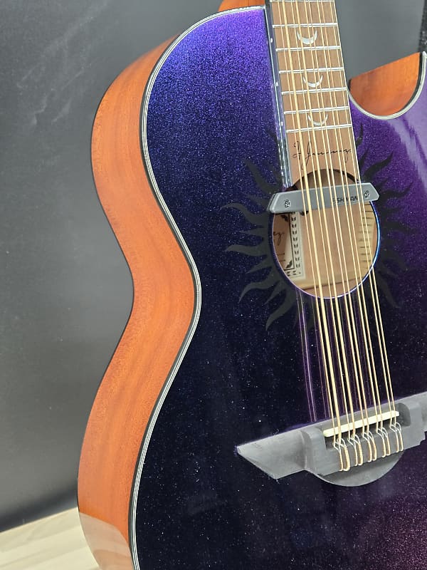 H. Jimenez LBQ1GXE-AB Bajo Quinto Purple Blue Sparkle With Hardshell Case