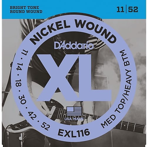 D'Addario EXL116 Nickel Wound Medium Top/Heavy Bottom Electric Strings, .011 - .052