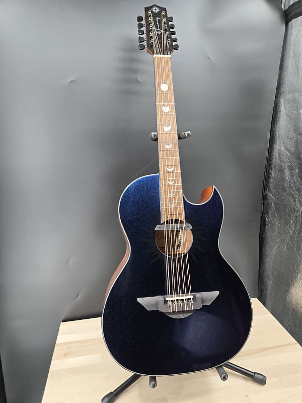 H. Jimenez LBQ1GXE-AB Bajo Quinto Purple Blue Sparkle With Hardshell Case