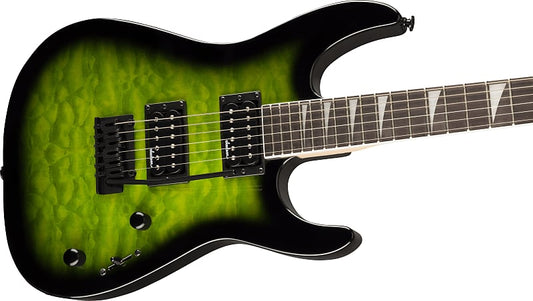 Jackson JS Series Dinky® JS20 DKQ 2PT, Amaranth Fingerboard, Transparent Green Burst