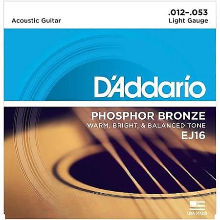 D'Addario EJ16 Light Gauge Acoustic Guitar Strings, .012 - .053