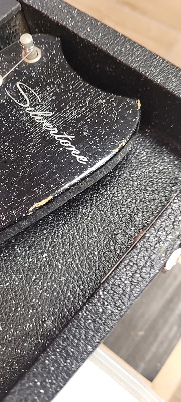 Silvertone Model 1448 Electric Guitar - Black Sparkle with Tube Amp Case with Built-in Speaker