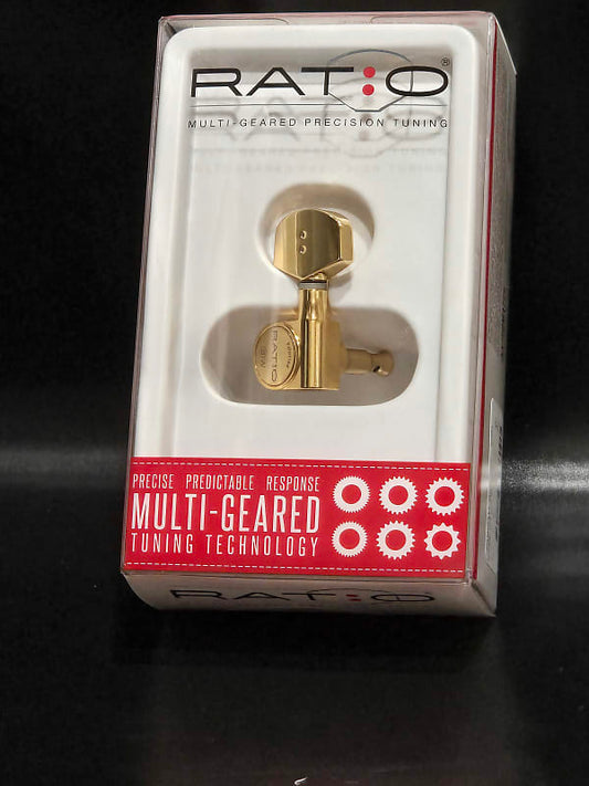 Graph Tech PRN-2411-G0 3+3 Ratio Acoustic Guitar Machine Heads (PRN-2411, 2421, Select Finish and Button Style)