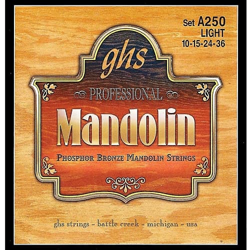 GHS A250 Phosphor Bronze Light Mandolin Strings .010, 036