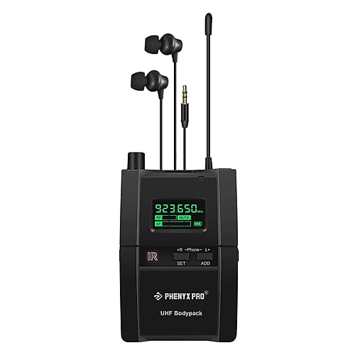Phenyx Pro UHF Stereo Wireless In Ear Monitor System Bodypack Receiver Compatible With PTM-10