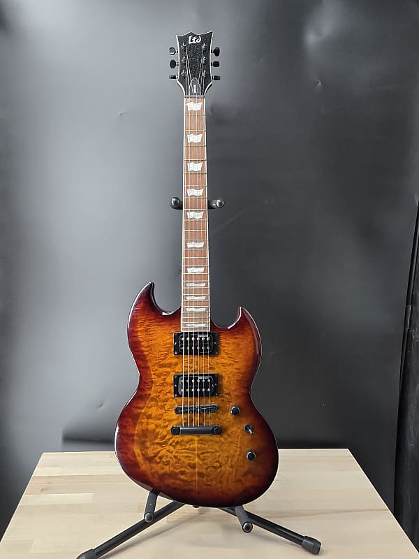 ESP LTD Viper 256 SHOWROOM DEMO Quilt Maple Desert Brown Sunburst