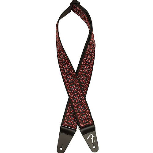 Fender Pasadena Woven Strap, Red Lattice, 2"