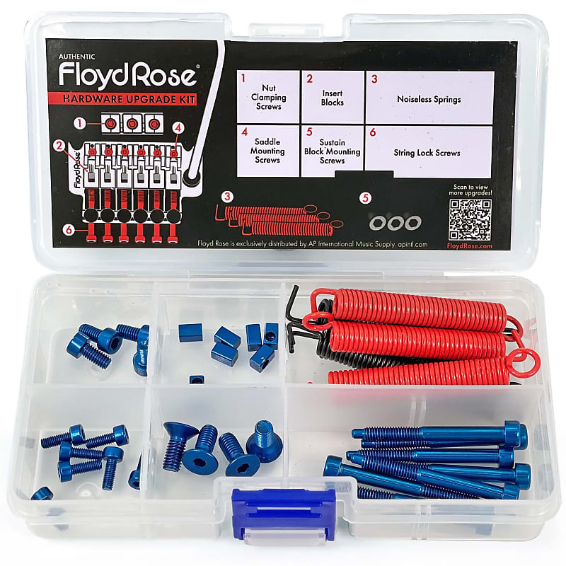Floyd Rose Blue Color Stainless Steel Hardware Upgrade Kit