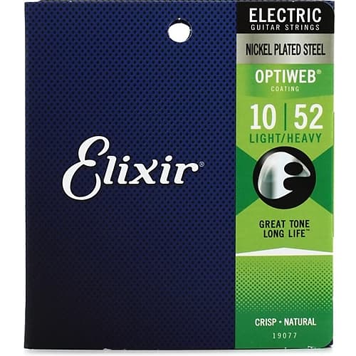 Elixir 19077 Optiweb Light/Heavy Electric Guitar Strings - .010 - .052