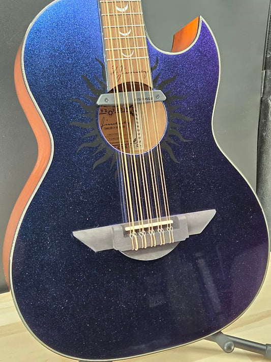 H. Jimenez LBQ1GXE-AB Bajo Quinto Purple Blue Sparkle With Hardshell Case