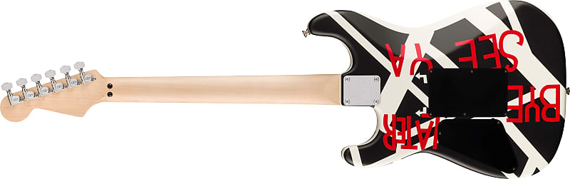 EVH Striped Series Circles, Maple Fingerboard, White and Black