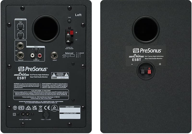 PreSonus® Eris® E5 BT Studio Monitor, Black, 100-120V NA