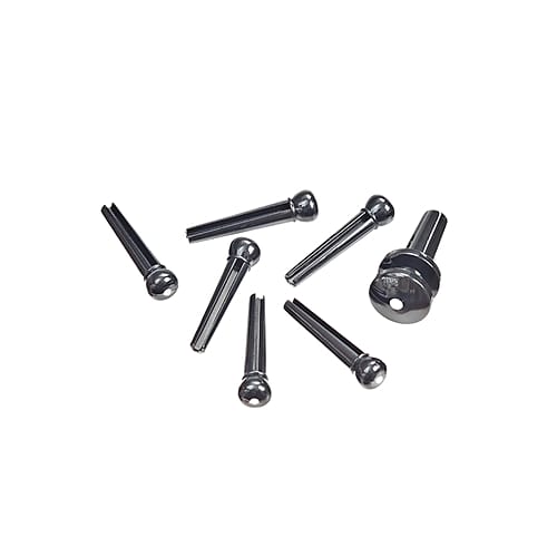 D'Addario PWPS10 Plastic Bridge pins Black With White Dot