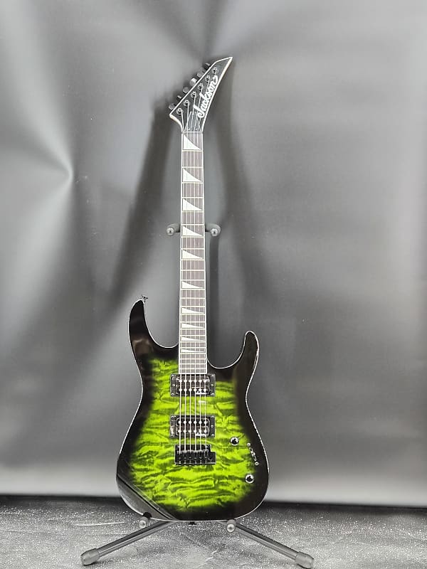 Jackson JS Series Dinky® JS20 DKQ 2PT, Amaranth Fingerboard, Transparent Green Burst