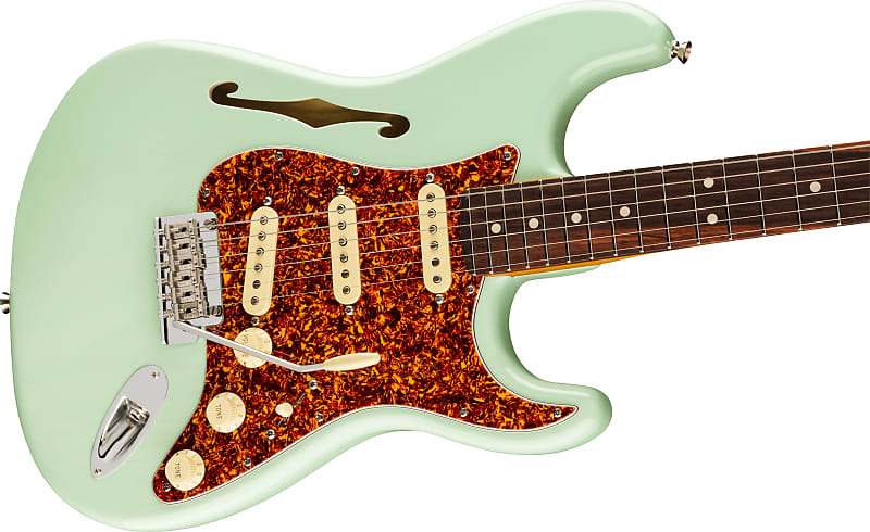 Fender American Professional II Stratocaster® Thinline, Rosewood Fingerboard, Transparent Surf Green