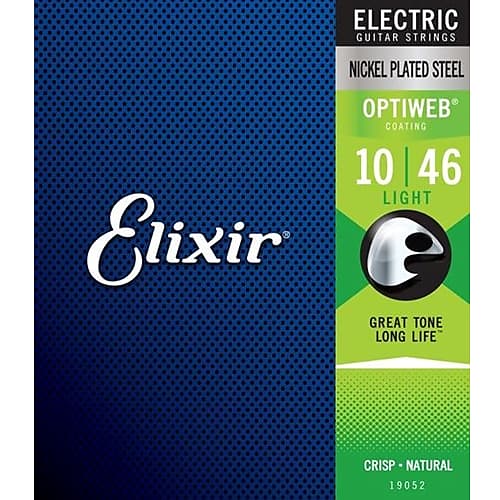 Elixir 19027 Optiweb Custom Light Electric Guitar Strings, .009 - .046