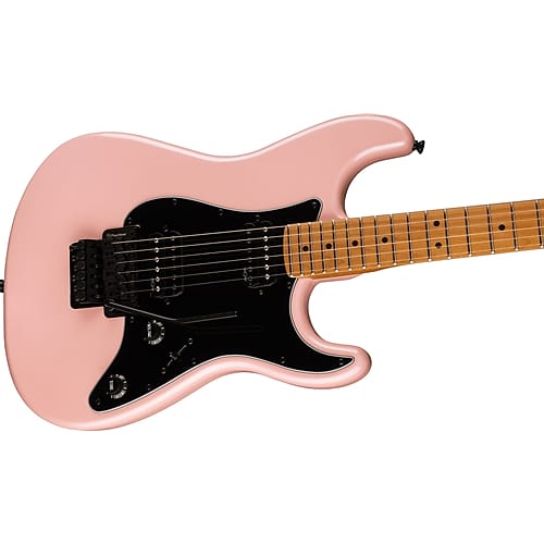Squier Contemporary Stratocaster® HH FR, Roasted Maple Fingerboard, Black Pickguard, Shell Pink Pearl