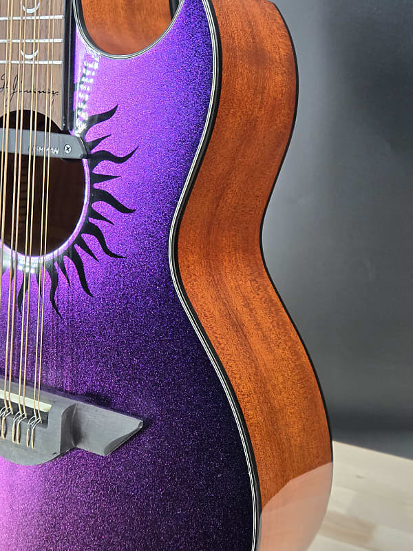 H. Jimenez LBQ1GXE-AB Bajo Quinto Purple Blue Sparkle With Hardshell Case