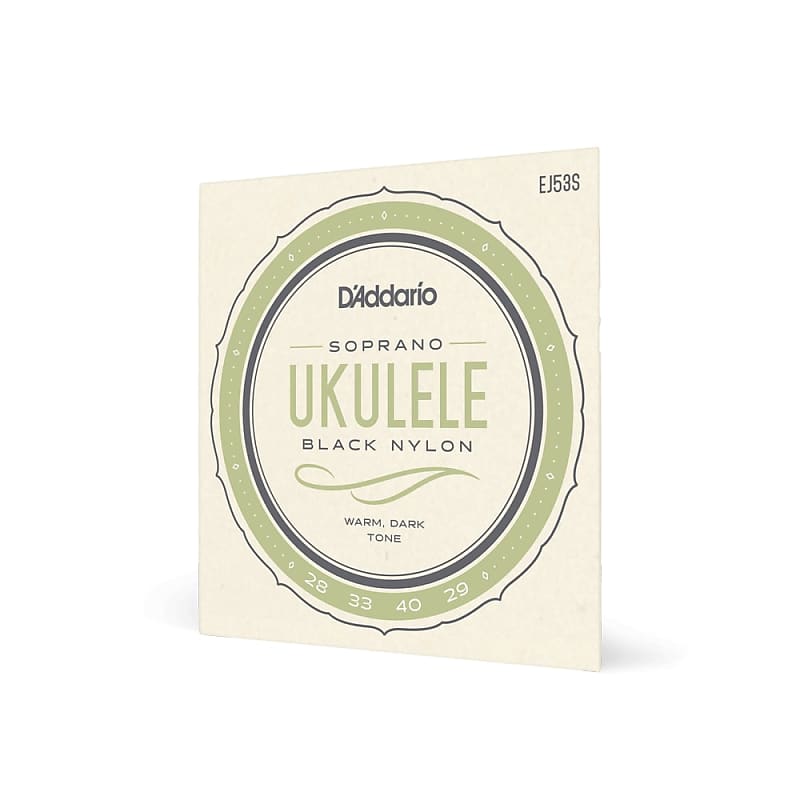 D'Addario EJ53S Black Ukulele Nylon Strings, .028, .033, .040, .029