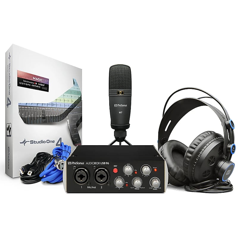 PreSonus AudioBox 96 Studio USB 2.0 Hardware & Software Recording Bundle, Black