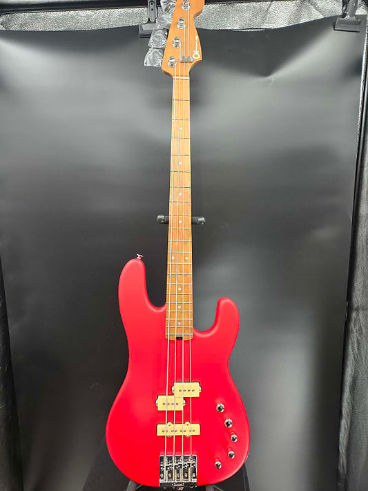 Charvel Pro-Mod San Dimas® Bass PJ IV MAH, Caramelized Maple Fingerboard, Satin Ferrari Red