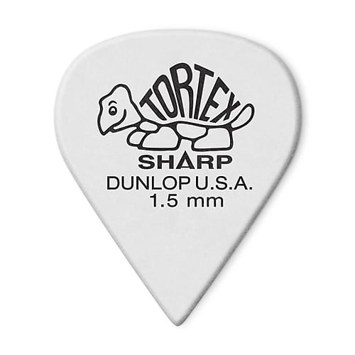 Dunlop 412P150 Tortex Sharp Guitar Picks - 1.50mm White (12-pack)