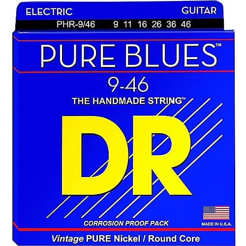 DR PHR 9/46 Pure Blues Nickel Electric Guitar Strings, .009-.046