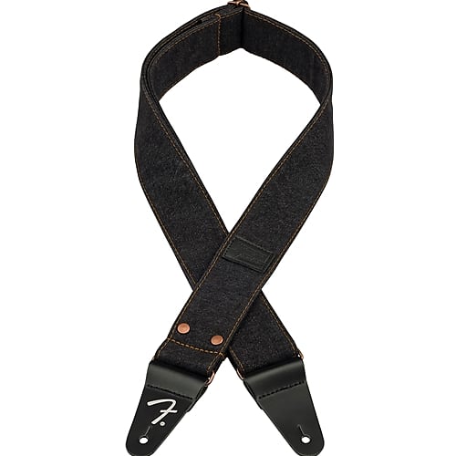 Fender® x Wrangler® Riveted Denim Strap, Black