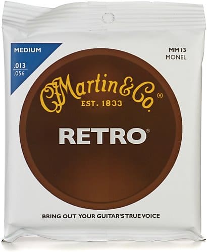 Martin MM13 Monel Retro Medium Acoustic Guitar Strings, .013/.056