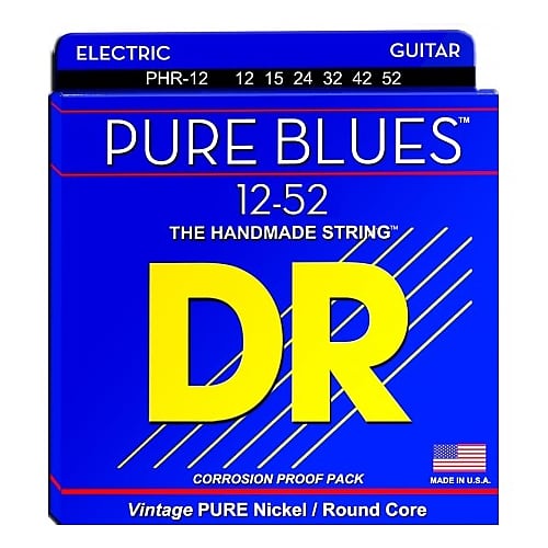 DR PHR-12 Pure Blues Nickel ExHeavy Electric Guitar Strings, .012 - .052