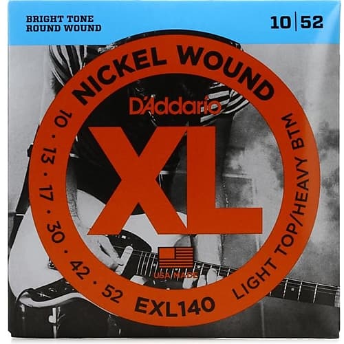 D'Addario EXL140 Nickel Light Top/Heavy Bottom Electric Guitar Strings, .010 - .052